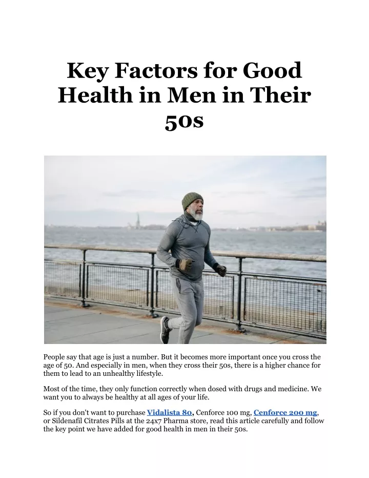 key factors for good health in men in their 50s