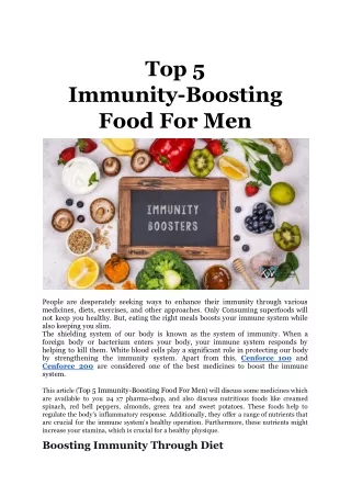 Top 5 Immunity-Boosting Food For Men