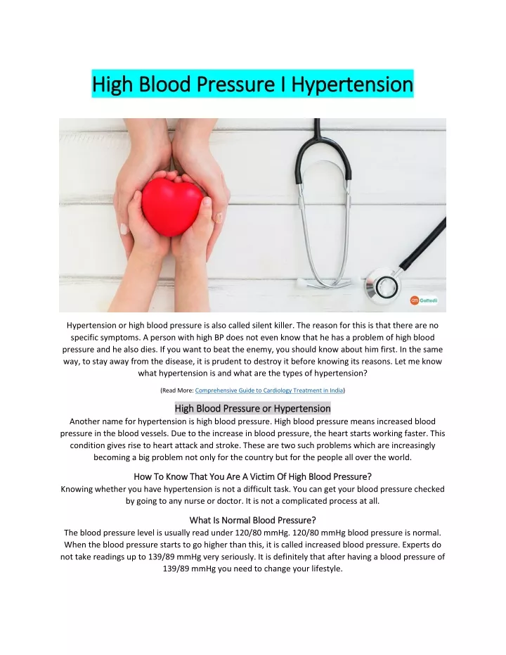 high blood pressure i hypertension high blood