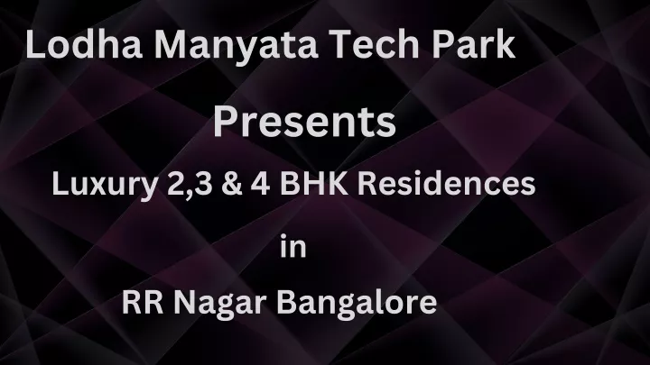 lodha manyata tech park presents luxury