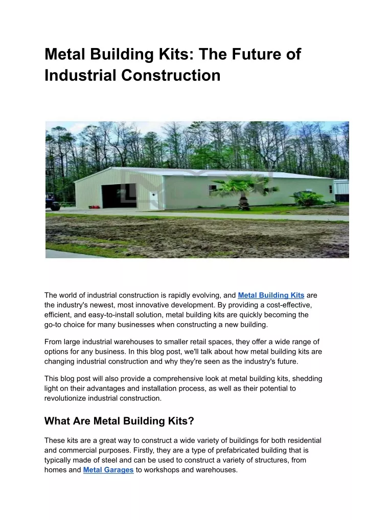 metal building kits the future of industrial