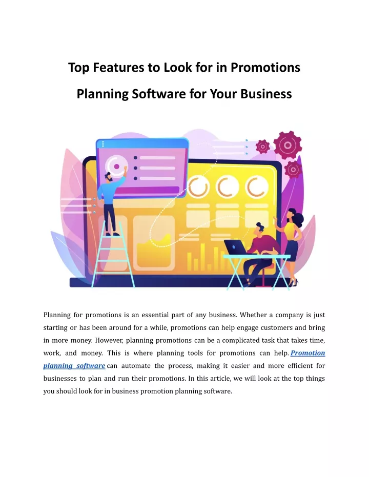 top features to look for in promotions