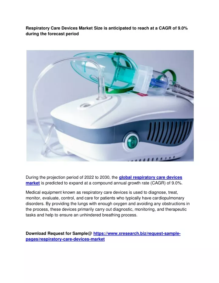 respiratory care devices market size