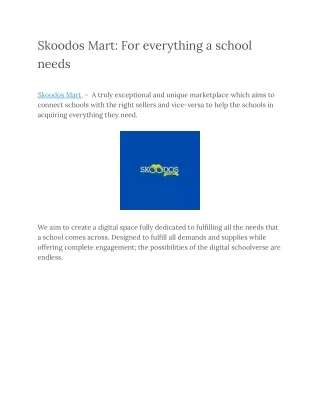 Skoodos Mart_ For everything a school needs