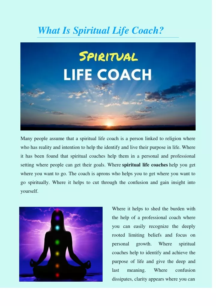 what is spiritual life coach