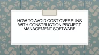 how to avoid cost overruns with construction