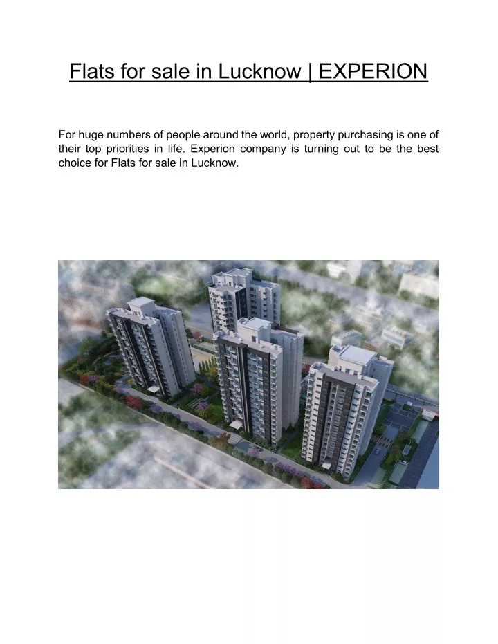 flats for sale in lucknow experion