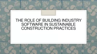 the role of building industry software