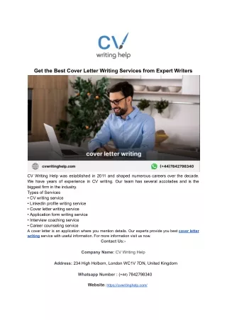 Get the Best Cover Letter Writing Services from Expert Writers