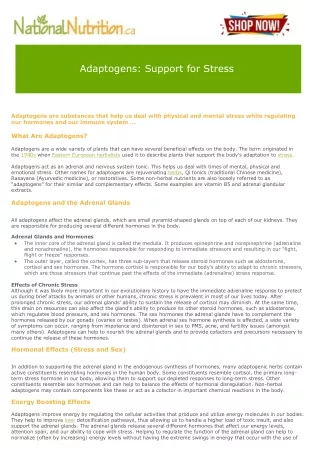 adaptogens support for stress