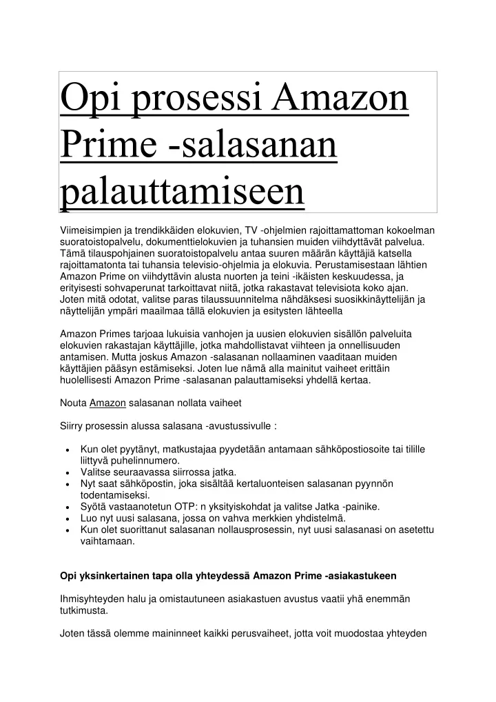 opi prosessi amazon prime salasanan