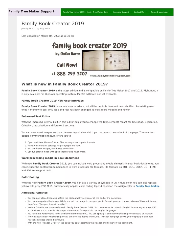 family tree maker support