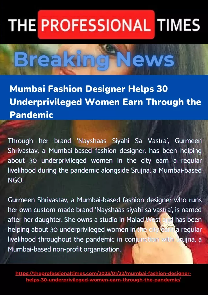 mumbai fashion designer helps 30 underprivileged
