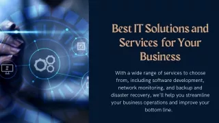 Best IT Solutions and Services  for Your Business