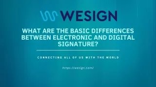 What are the basic differences between electronic and digital signature?