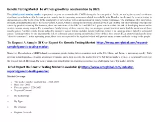 genetic testing market to witness growth