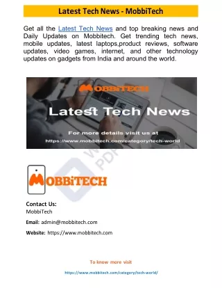 Latest Tech News - MobbiTech