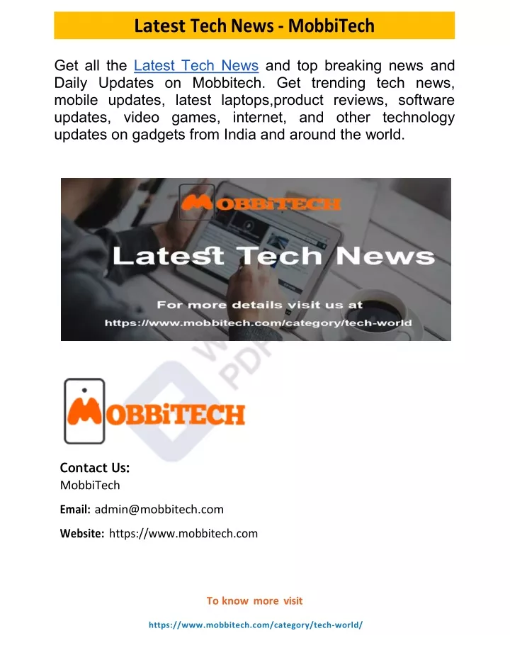 latest tech news mobbitech