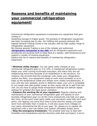 Reasons and benefits of maintaining your commercial refrigeration equipment