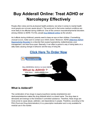 Buy Adderall Online_ Treat ADHD or Narcolepsy Effectively
