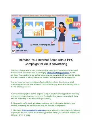 Increase Your Internet Sales with a PPC Campaign for Adult Advertising