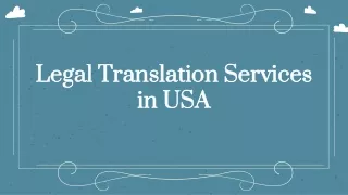 Legal Translation Services