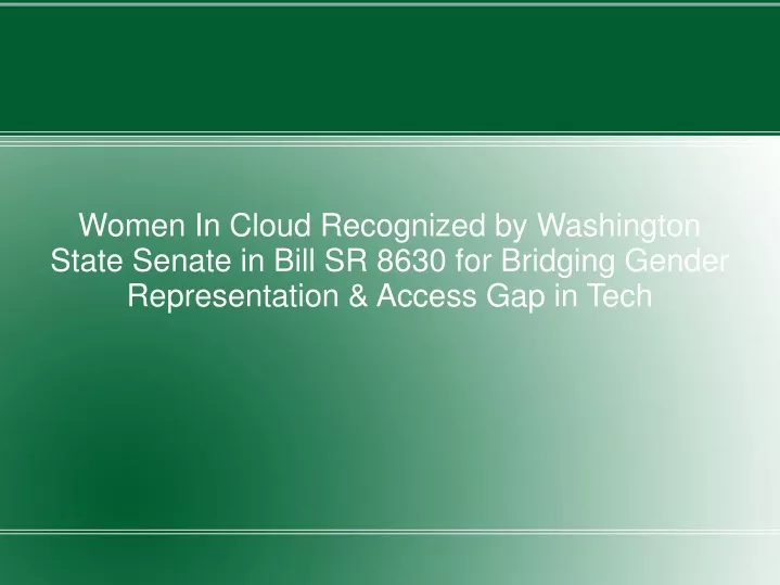 women in cloud recognized by washington state