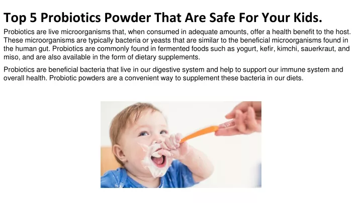 top 5 probiotics powder that are safe for your kids