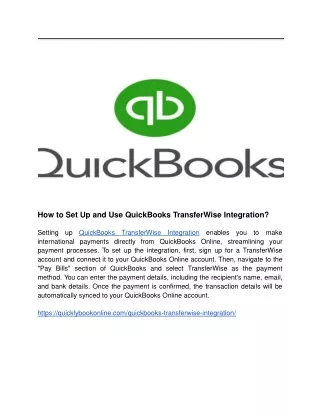 how to set up and use quickbooks transferwise