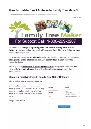 how to update email address in family tree maker