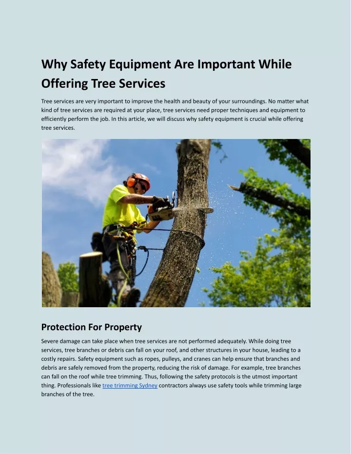 why safety equipment are important while offering