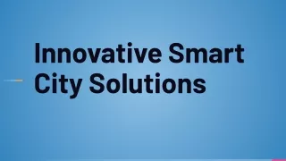 innovative smart city solutions