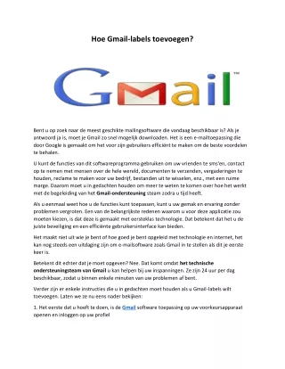 Hoe Gmail-labels toevoegen