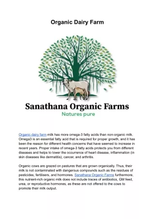 Organic Dairy Farm | Sanathana Organic Farms