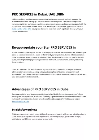 PRO SERVICES in Dubai, UAE ,DIBN
