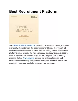 Best Recruitment Platform | Thynkbeyond