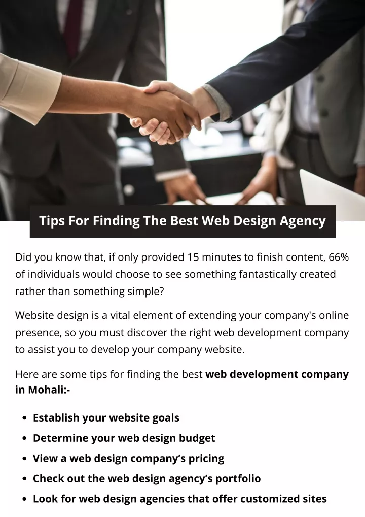 tips for finding the best web design agency