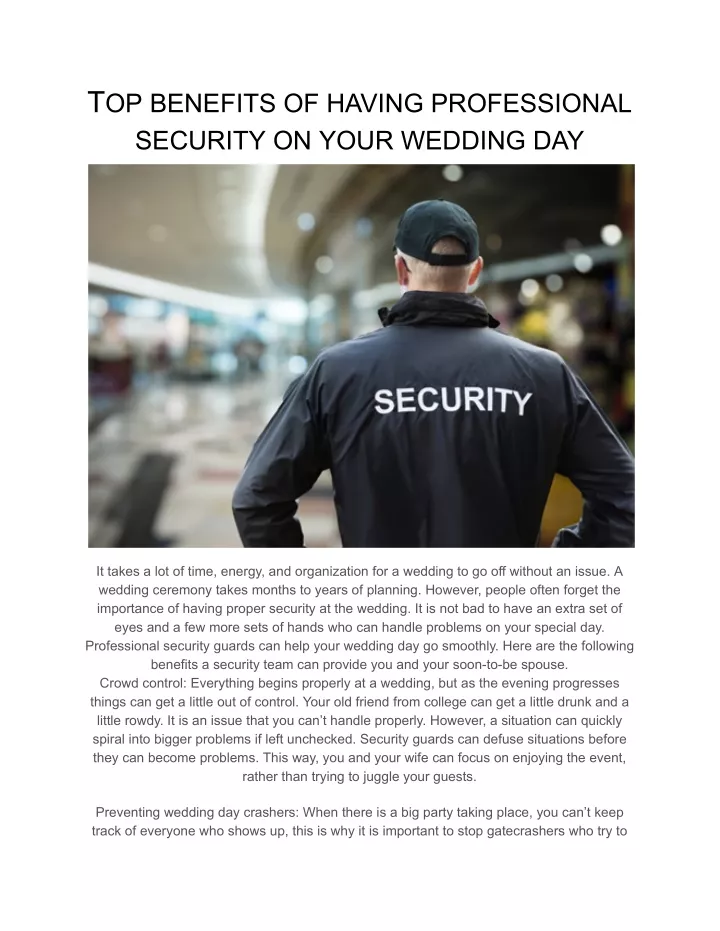 t op benefits of having professional security