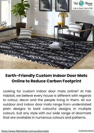 Earth-Friendly Custom Indoor Door Mats Online to Reduce Carbon Footprint