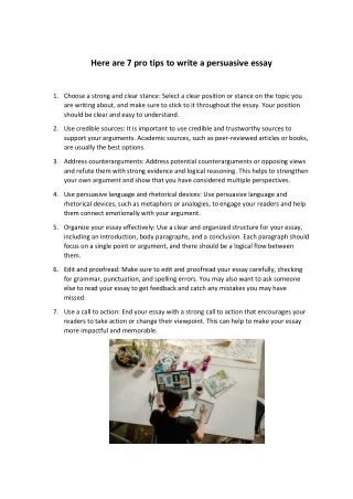 Here are 7 pro tips to write a persuasive essay