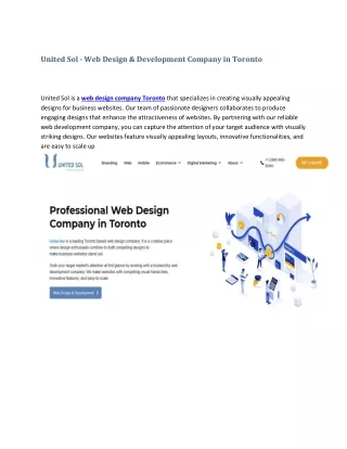 United Sol - Web Design & Development Company in Toronto 1