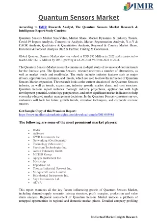 quantum sensors market