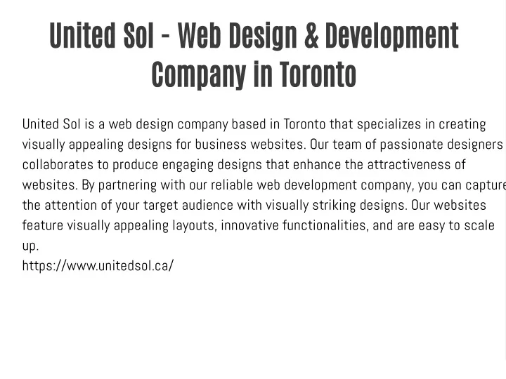 united sol web design development company