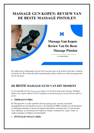 Massage gun kopen: Review van de beste massage pistolen