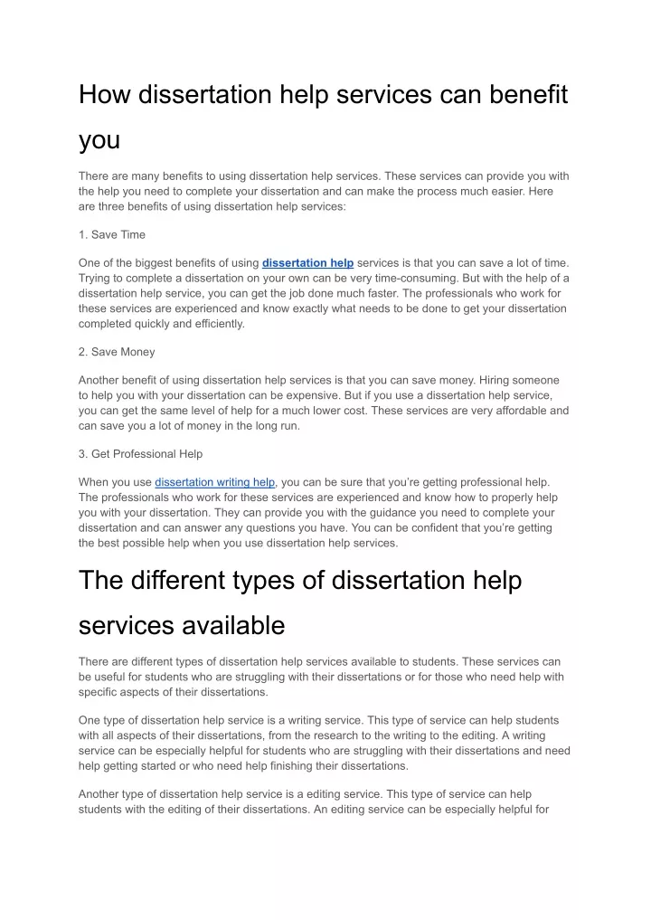 how dissertation help services can benefit