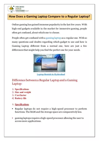 How Does a Gaming Laptop Compare to a Regular Laptop?