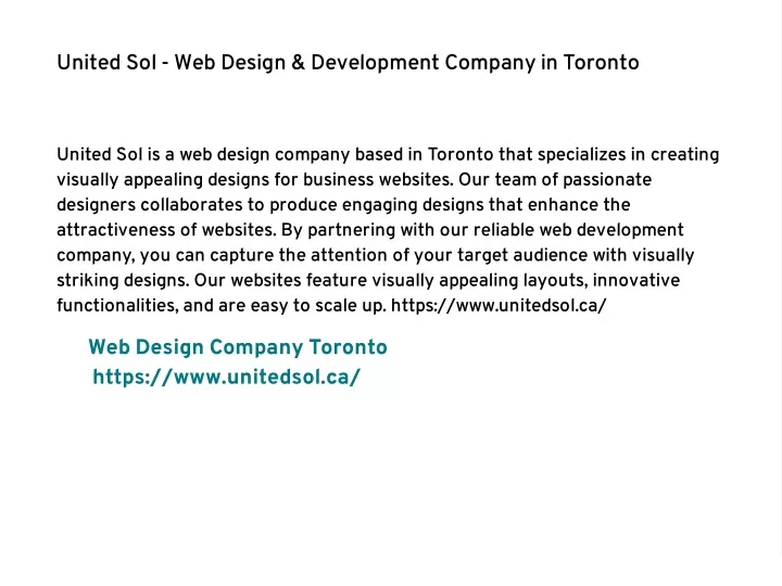 united sol web design development company
