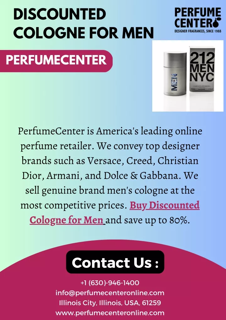 discounted cologne for men