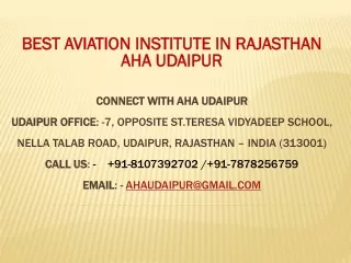 Best Aviation Institute In Rajasthan