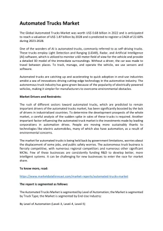 automated trucks market